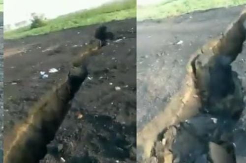 Video: Enorme grieta cruza campos de cultivo en Cocotitlán muy cerc de Chalco